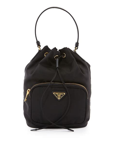 prada tessuto mini bucket crossbody bag black nero|Prada Tessuto Mini Bucket Crossbody Bag, Black (Nero).